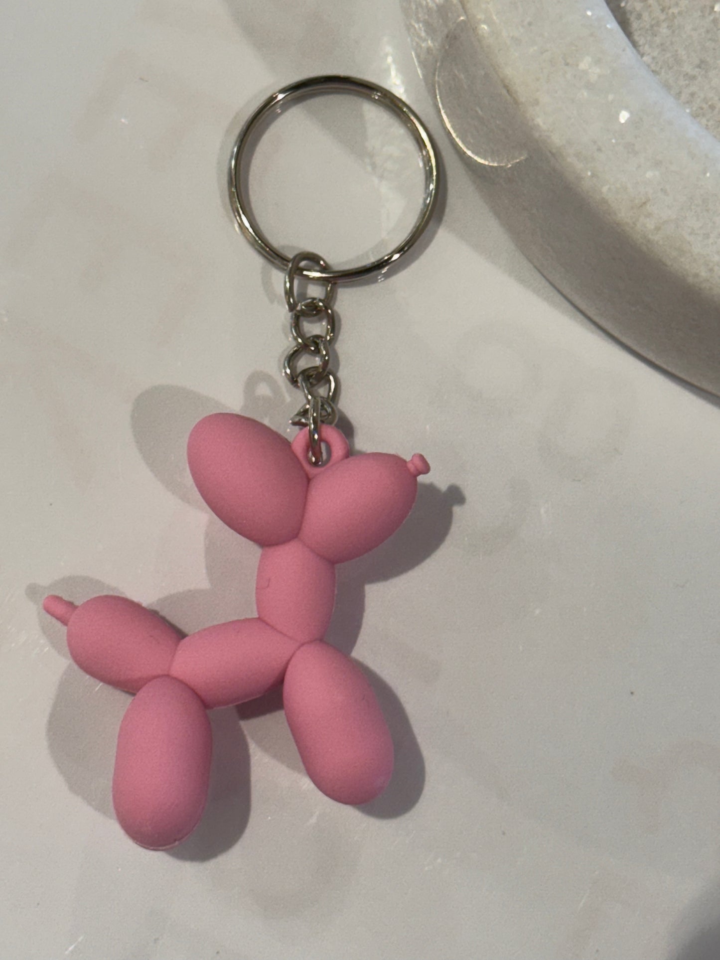 Pink Balloon Dog 3D Keyrings